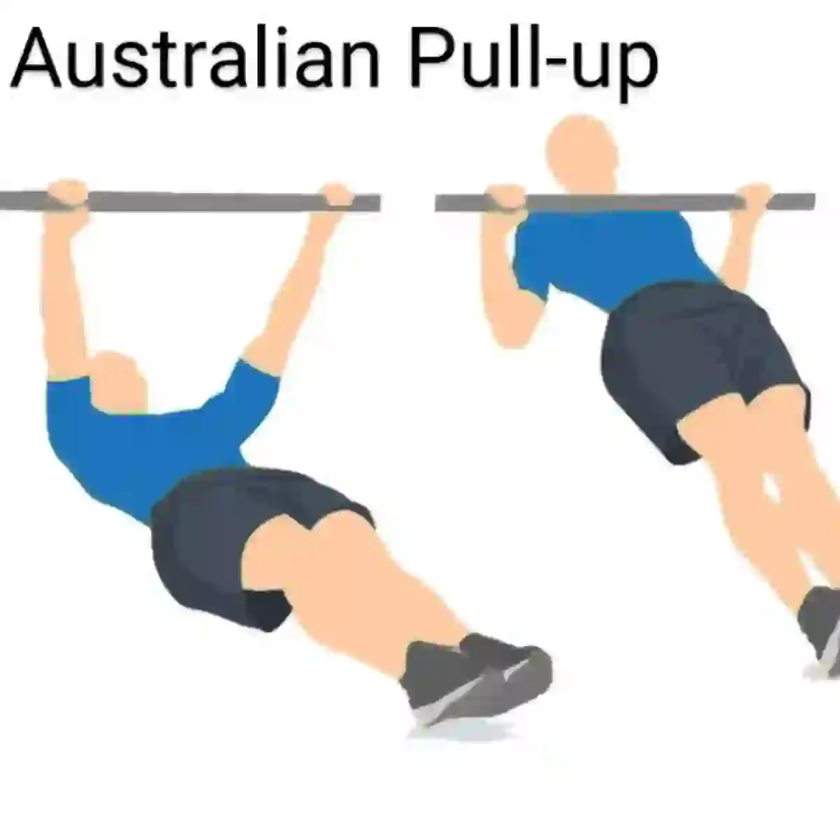 How to do an Australian Pull-up. Get underneath a table and get a shoulder-width grip on it, push your shoulder blades together and puff out your chest. Inhale into your belly and then pull the table toward your chest