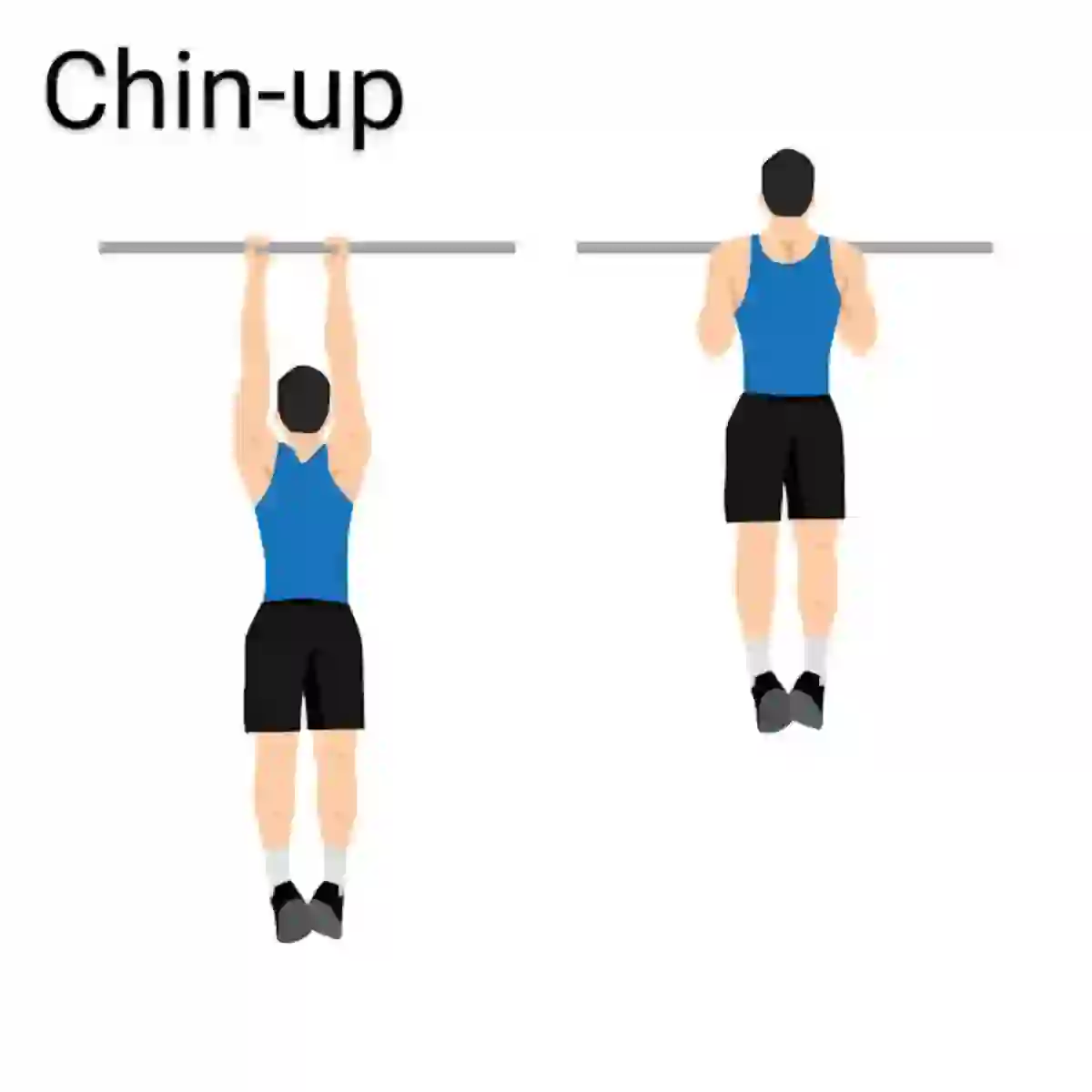 How to do a Chin-up. Hang on a bar with palms facing towards you. Pull your chin towards the bar until the lats are fully contracted, then slowly lower yourself back to the start position and repeat.