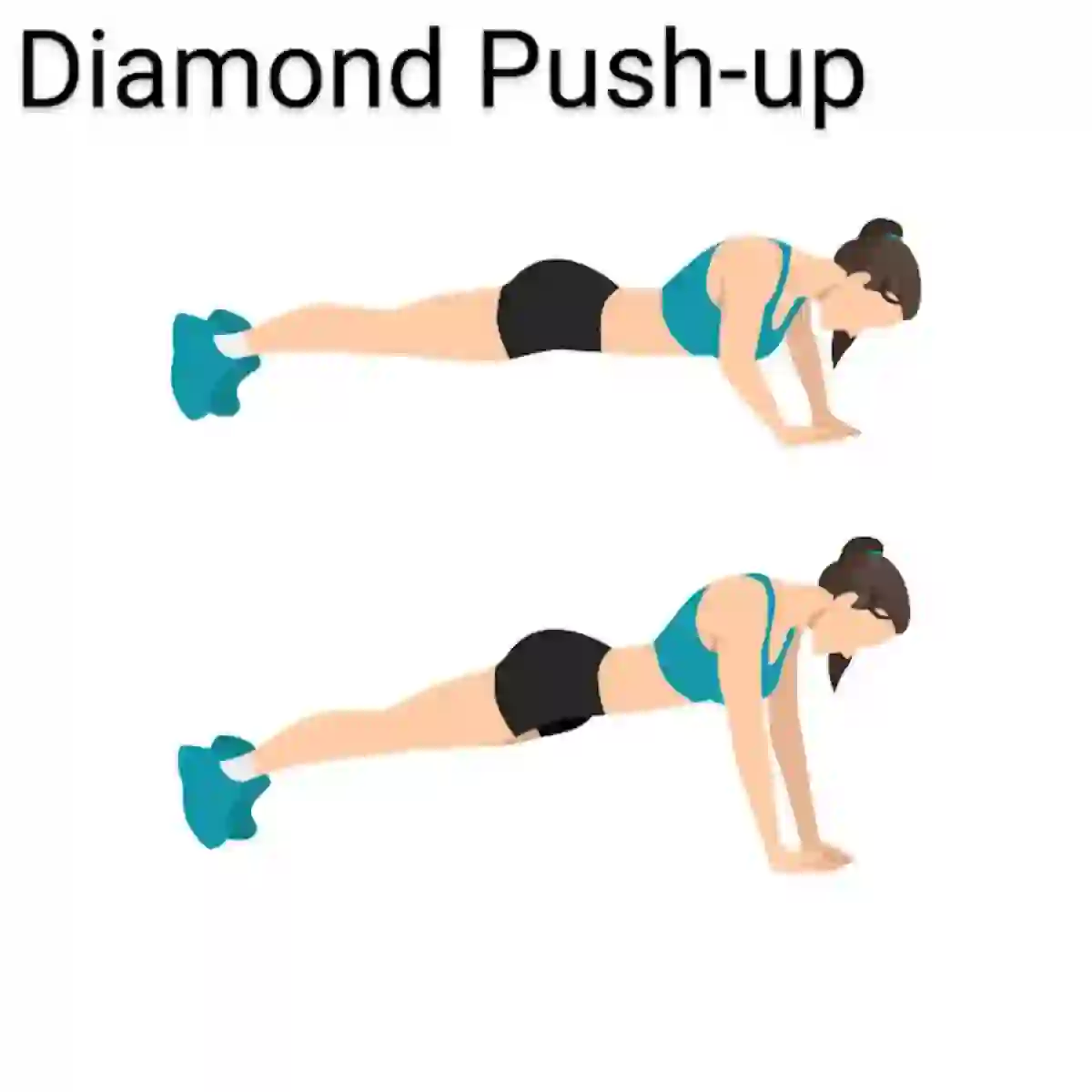 How to do a Dimond Push-up. Get down on all fours, placing your hands together in a diamond shape. Straighten your arms and legs. Lower your body until your chest nearly touches the floor. Then push yourself back up, squeezing your triceps.