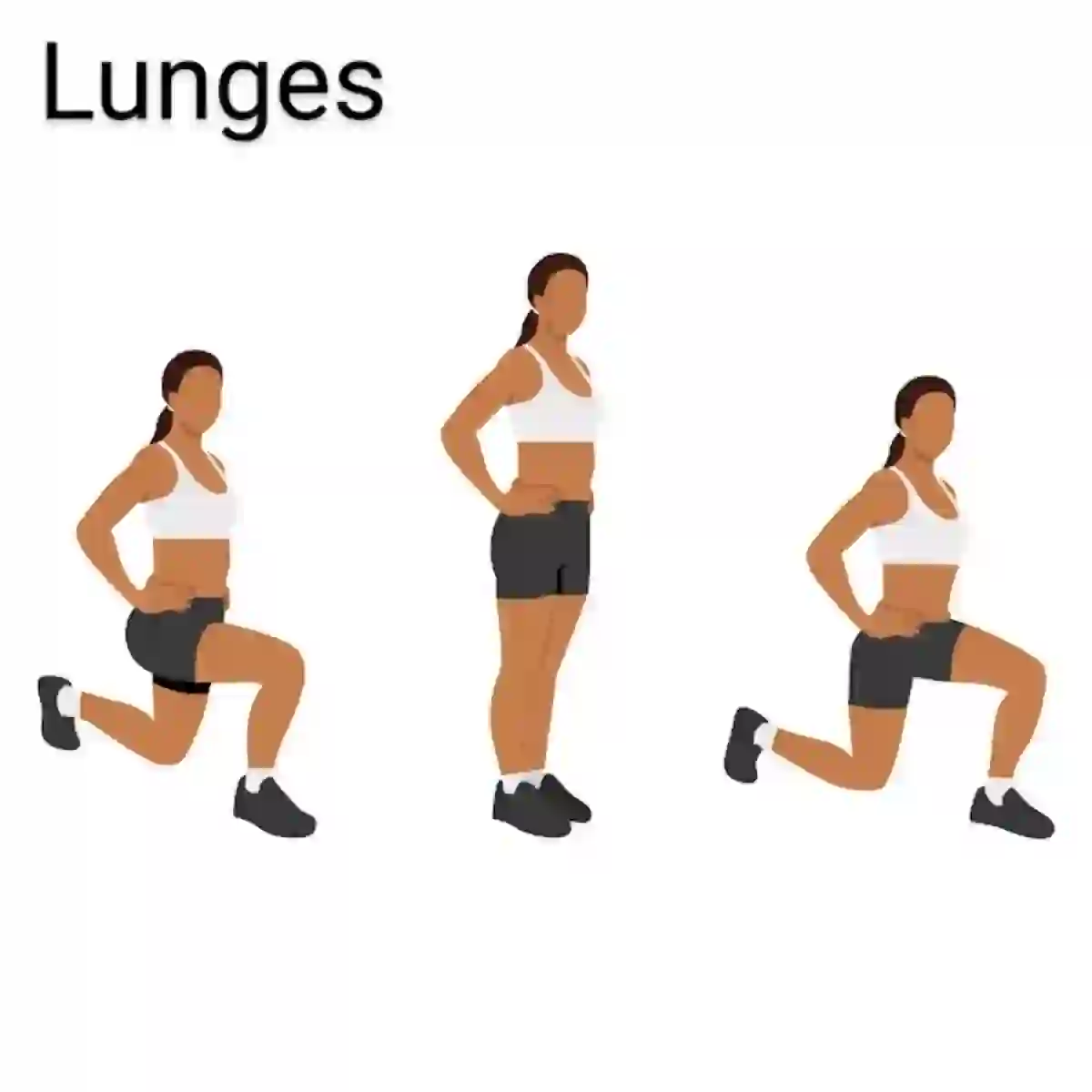 How to do Lunges. Step forwards with one leg into a long stride and lower into a lunge, bending both knees and keeping your posture upright while ensuring your knees don't travel over your toes. Drive through your front heel to return to standing. Repeat by stopping forward with the opposite leg into another stride.